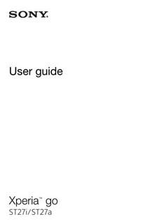 Sony Xperia Go manual. Tablet Instructions.